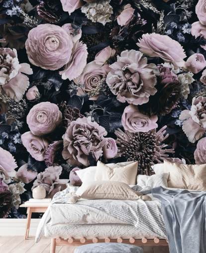 dusty pink flowers wallpaper