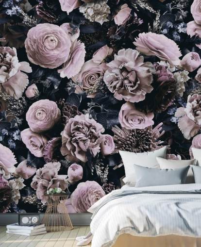 dusty pink flowers wallpaper