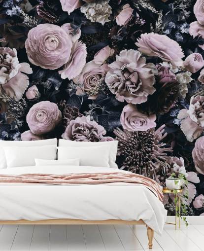 dusty pink flowers wallpaper