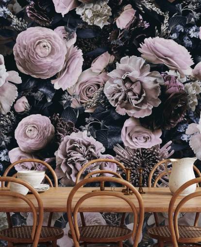 dusty pink flowers wallpaper