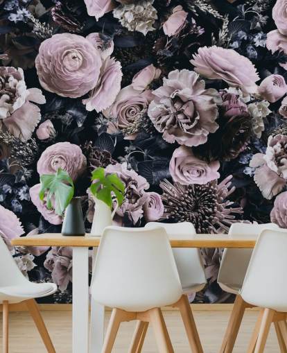 dammiga rosa blommor tapeter