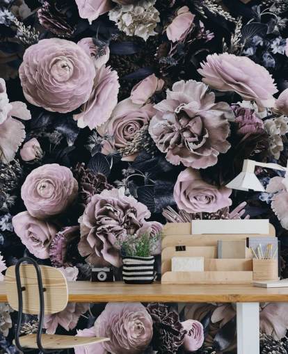 dusty pink flowers wallpaper