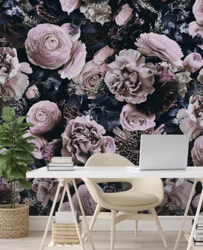 støvete rosa blomster tapet støvete rosa blomster tapet