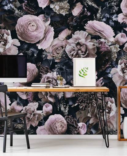 dusty pink flowers wallpaper