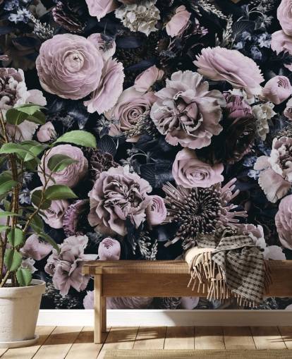 dusty pink flowers wallpaper