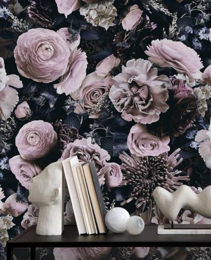 dusty pink flowers wallpaper