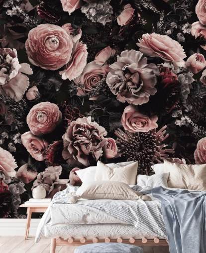 papier peint de fleurs rose foncé papier peint de fleurs rose foncé