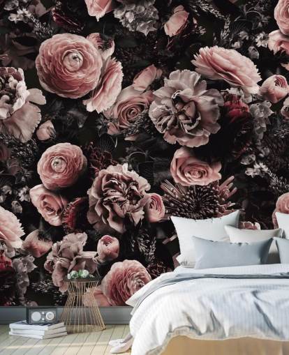 papier peint de fleurs rose foncé papier peint de fleurs rose foncé