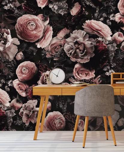 dark pink flowers wallpaper