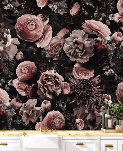 mørk rosa blomster tapet mørk rosa blomster tapet