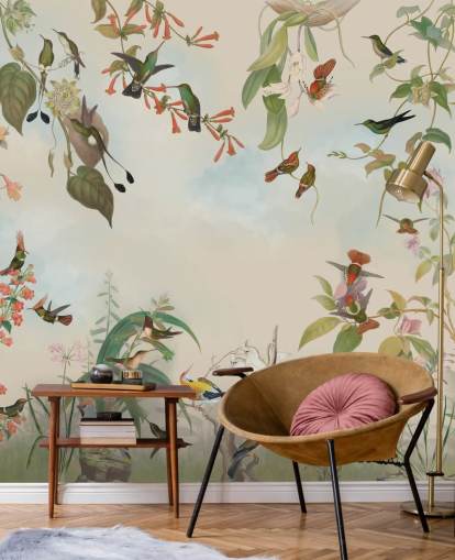 fond d'écran paysages botaniques et oiseaux