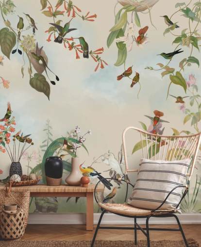 fond d'écran paysages botaniques et oiseaux