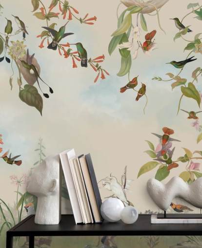 fond d'écran paysages botaniques et oiseaux