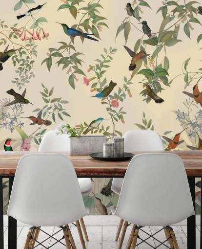 beaucoup d'oiseaux dans le papier peint de la jungle beaucoup d'oiseaux dans le papier peint de la jungle