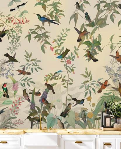 veel vogels in jungle behang veel vogels in jungle behang