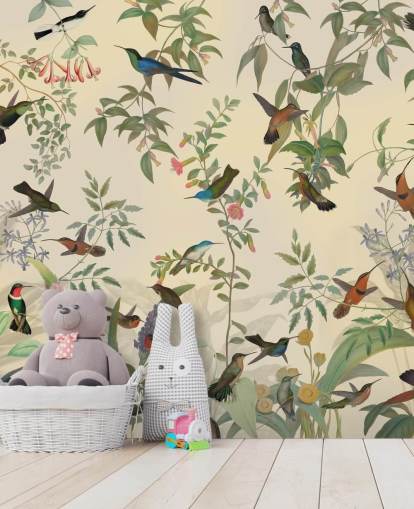 beaucoup d'oiseaux dans le papier peint de la jungle beaucoup d'oiseaux dans le papier peint de la jungle