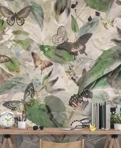 Fondos de mariposas y hojas