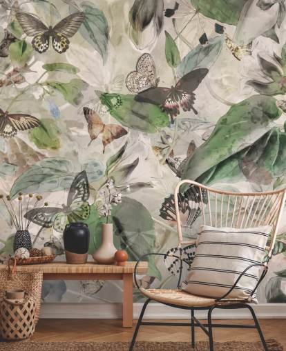 Fondos de mariposas y hojas