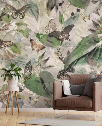 Fondos de mariposas y hojas