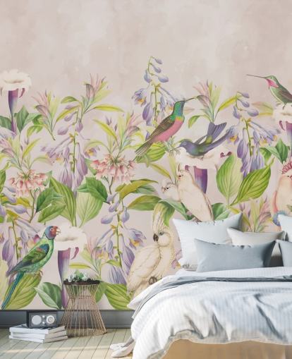 Kolibris und Blumentapete Kolibris und Blumentapete