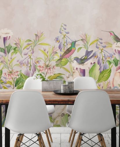 kolibries en bloemenbehang kolibries en bloemenbehang