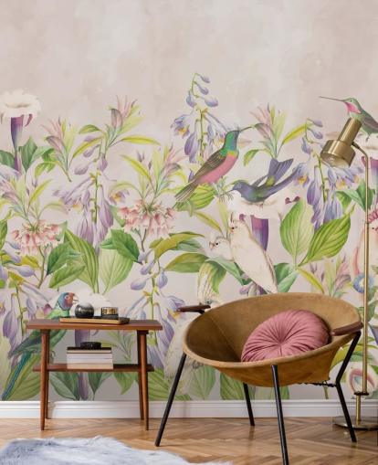 Kolibris und Blumentapete Kolibris und Blumentapete