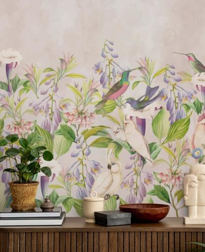 kolibrier og floral tapet kolibrier og floral tapet