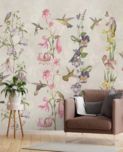 pastel flowers and birds wallpaper pastel flowers and birds wallpaper