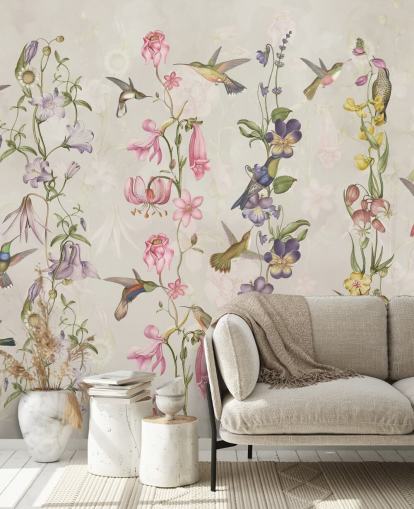 pastel flowers and birds wallpaper pastel flowers and birds wallpaper