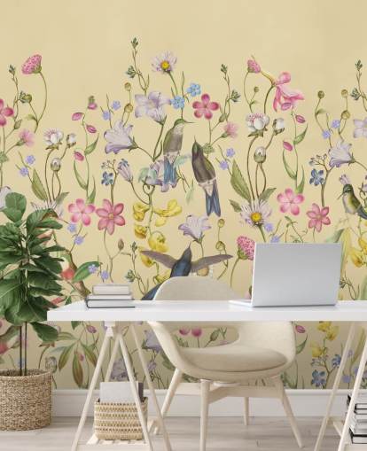 papel pintado chinoiserie pastel flores y pájaros papel pintado chinoiserie pastel flores y pájaros