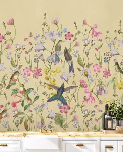 chinoiserie pastel flowers and birds wallpaper chinoiserie pastel flowers and birds wallpaper