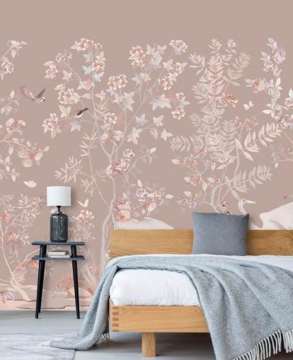 pastelli vaaleanpunainen chinoiserie tapetti pastelli vaaleanpunainen chinoiserie tapetti