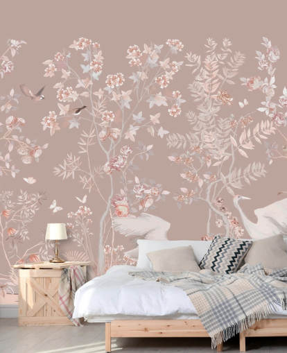 pastell rosa chinoiserie tapet pastell rosa chinoiserie tapet