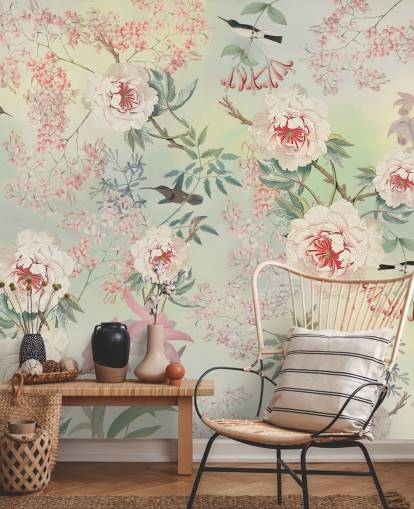 pastel flowers and birds wallpaper pastel flowers and birds wallpaper