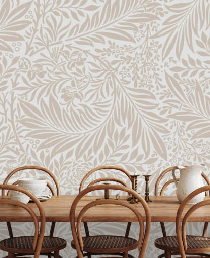 Papel pintado con estampado de larkspur en color beige de William Morris Papel pintado con estampado de larkspur en color beige de William Morris