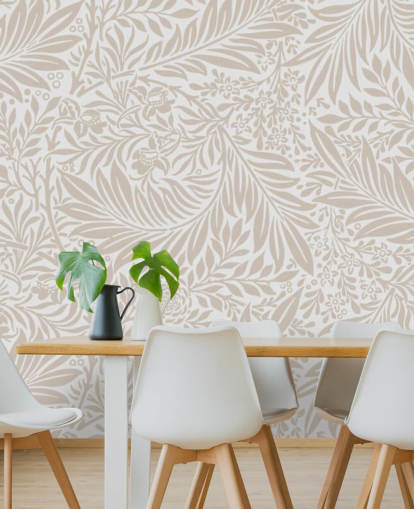 Papier peint à motif Larkspur en beige de William Morris