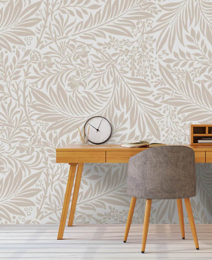 Larkspur mönster tapet i beige av William Morris