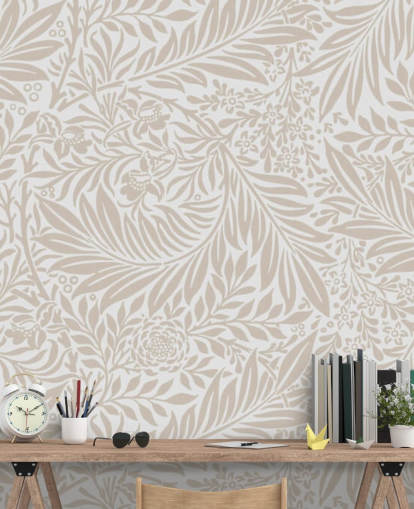 Beige Larkspur-patroonbehang van William Morris Beige Larkspur-patroonbehang van William Morris
