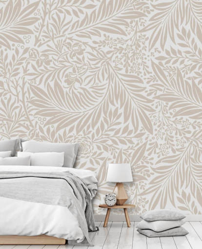 Beige Larkspur-patroonbehang van William Morris Beige Larkspur-patroonbehang van William Morris