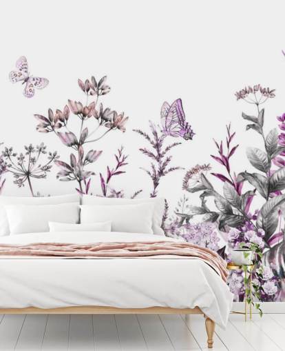 Fuchsia Wiese Florals Tapete Fuchsia Wiese Florals Tapete