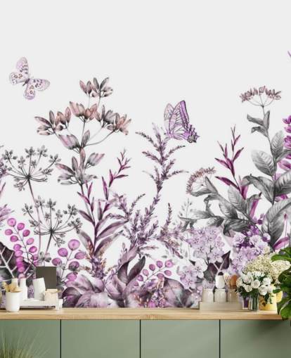 papel pintado fuchsia meadow florals