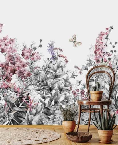 pink, white and gray floral wallpaper pink, white and gray floral wallpaper