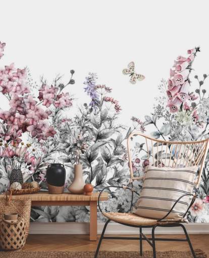 pink, white and gray floral wallpaper pink, white and gray floral wallpaper