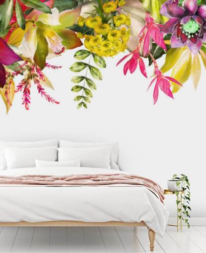 papel pintado de flores tropicales