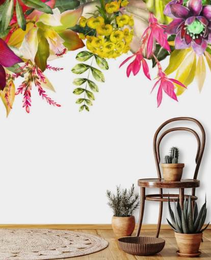 tropiske blomster hengende tapet