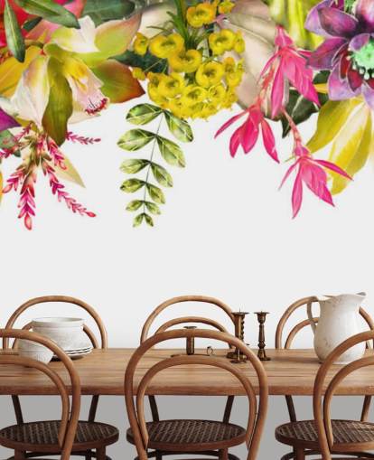 tropische bloemen hangend behang