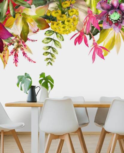 papier peint à suspendre fleurs tropicales