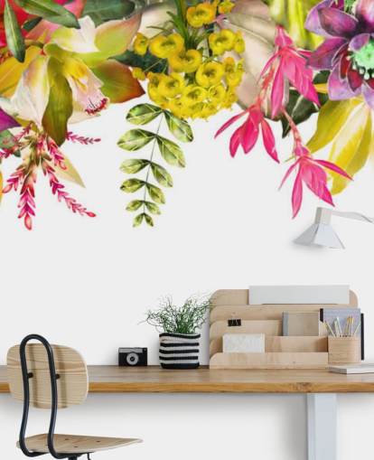 tropische bloemen hangend behang