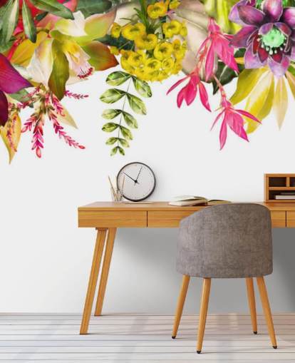 papel pintado de flores tropicales