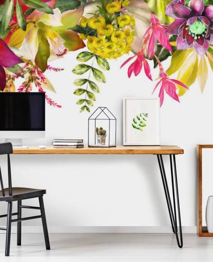 tropical flowers hanging wallpaper